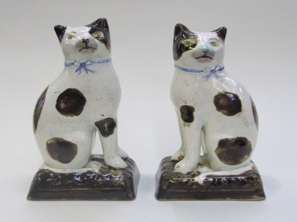 Appraisal: Pair of pearlware style figures of seated cats