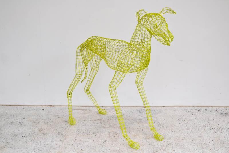 Appraisal: A GREYHOUND GALVANISED STEEL MESH PAINT X X A GREYHOUND