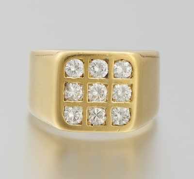 Appraisal: A Gentleman's k Gold and Diamond Ring k yellow gold