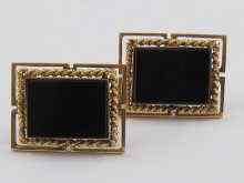 Appraisal: A pair of yellow metal marked ct rectangular cufflinks set