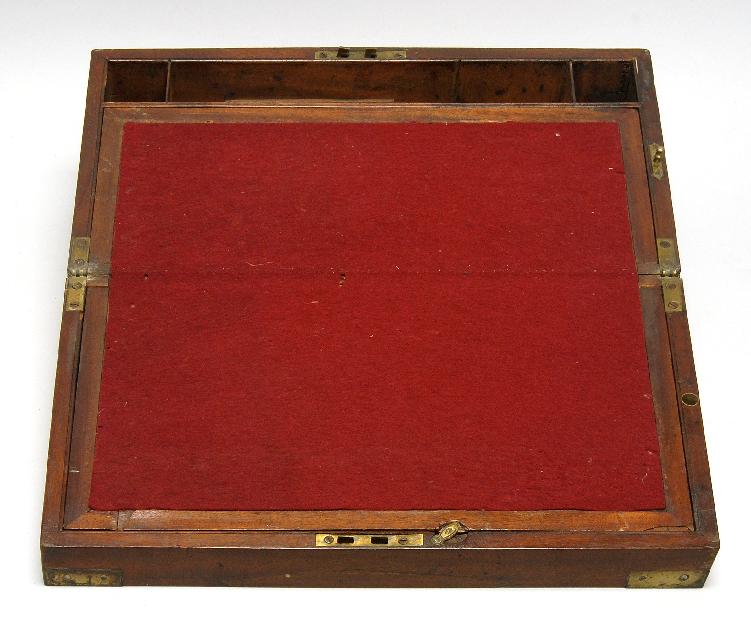 Appraisal: TH CENTURY BRASS-BOUND LAP DESK in mahogany Probably English Brass