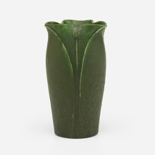 Appraisal: Grueby Faience Company VASE WITH LEAVES AND BUDS USA -