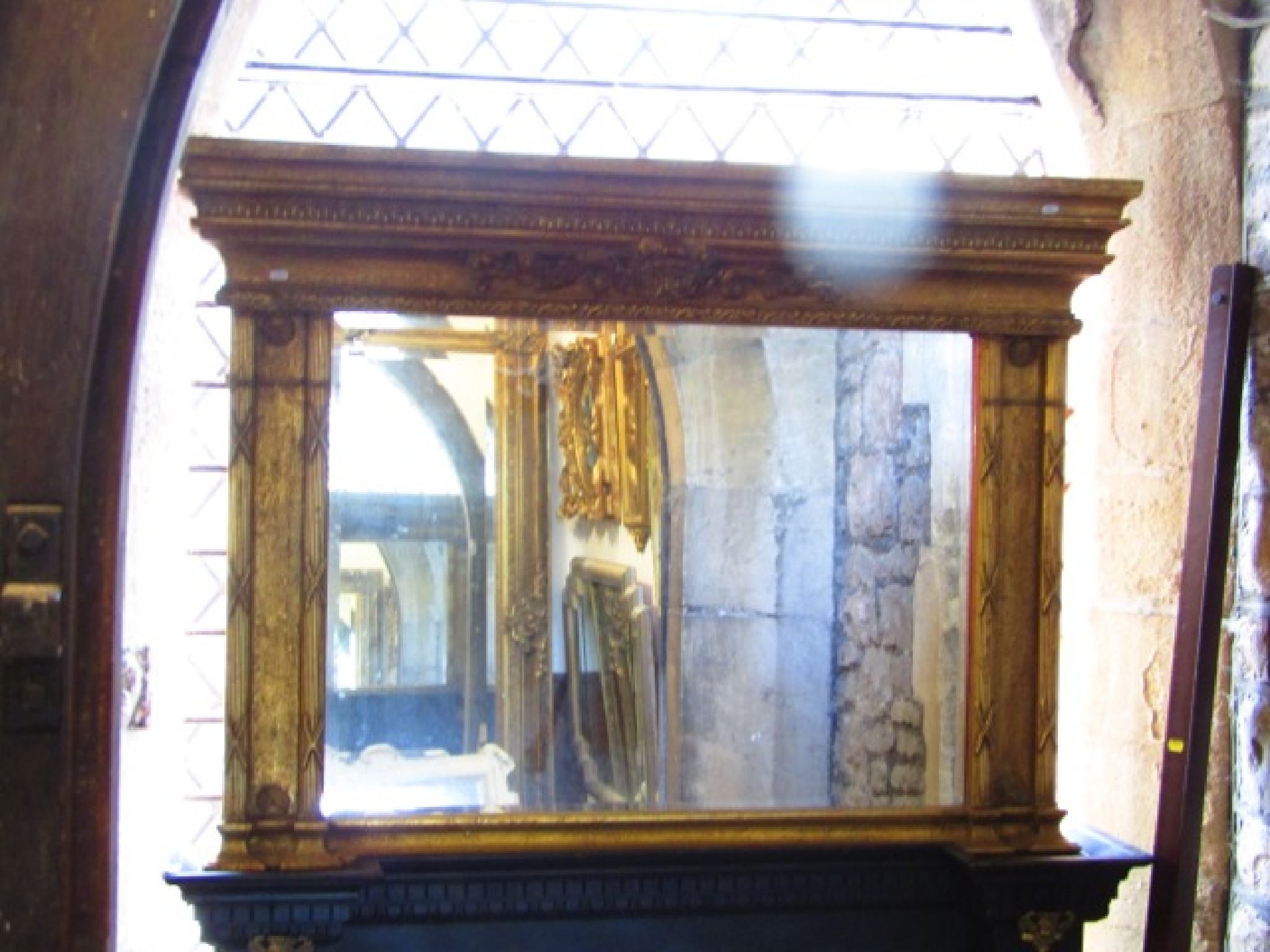 Appraisal: A Georgian style overmantle mirror of rectangular form with gilt