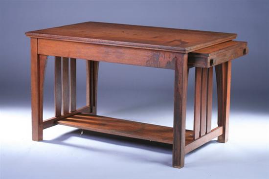 Appraisal: MISSION OAK PARTNERS LIBRARY STUDY TABLE Early th century possibly