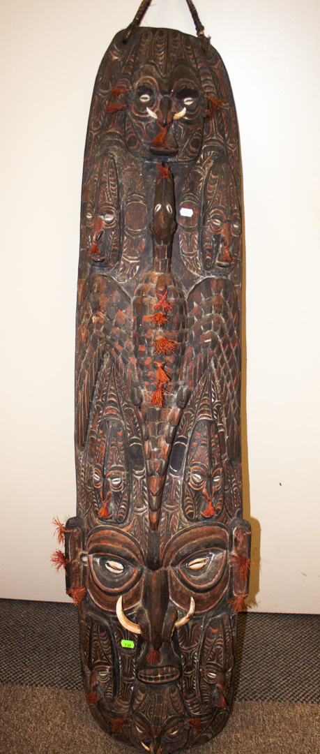 Appraisal: Mask plaque Sepik River area New Guinea carved and painted