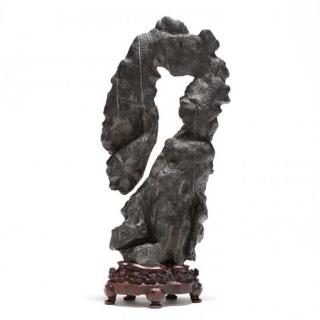 Appraisal: Scholar's Rock large vertical rock elegantly curving and cascading to