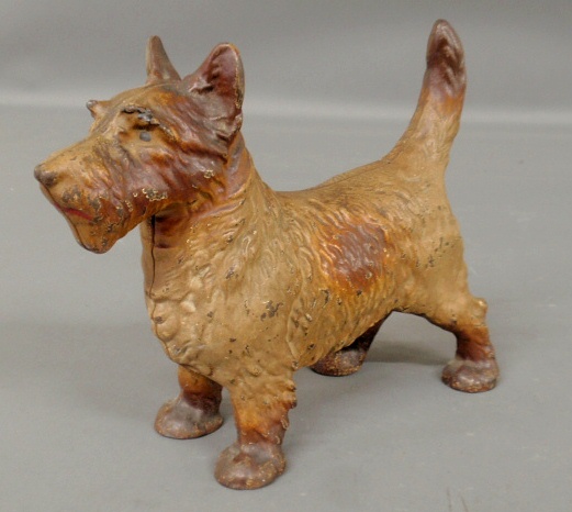 Appraisal: - Cast iron Scottie dog doorstop probably by Hubley with