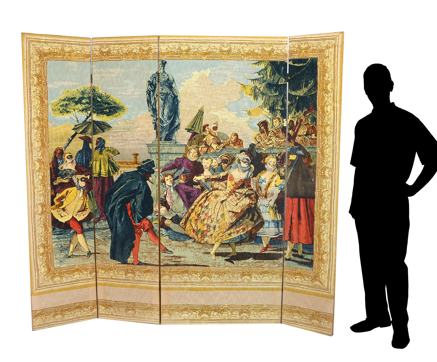 Appraisal: - PANEL FRENCH NEEDLEWORK TAPESTRY SCREEN French - panel tapestry