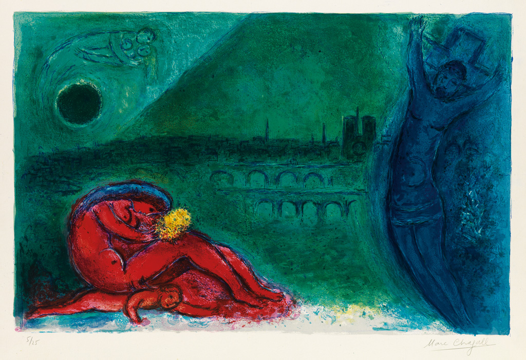 Appraisal: MARC CHAGALL Quai de la Tournelle Color lithograph on Arches