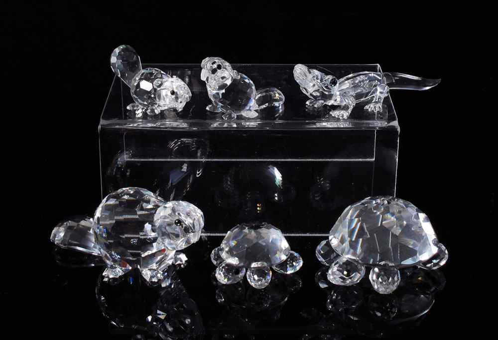 Appraisal: SWAROVSKI CRYSTAL ENDANGERED SPECIES FIGURINES MOTHER BEAVER Adi Stocker -Dec