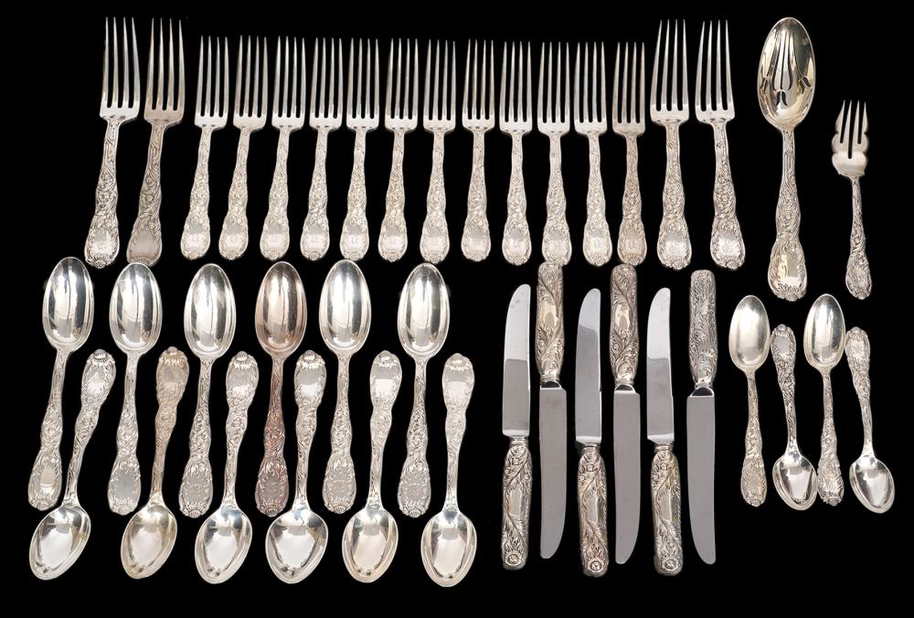 Appraisal: PCS TIFFANY CHRYSANTHEMUM FLATWARE pieces of Tiffany Co sterling flatware