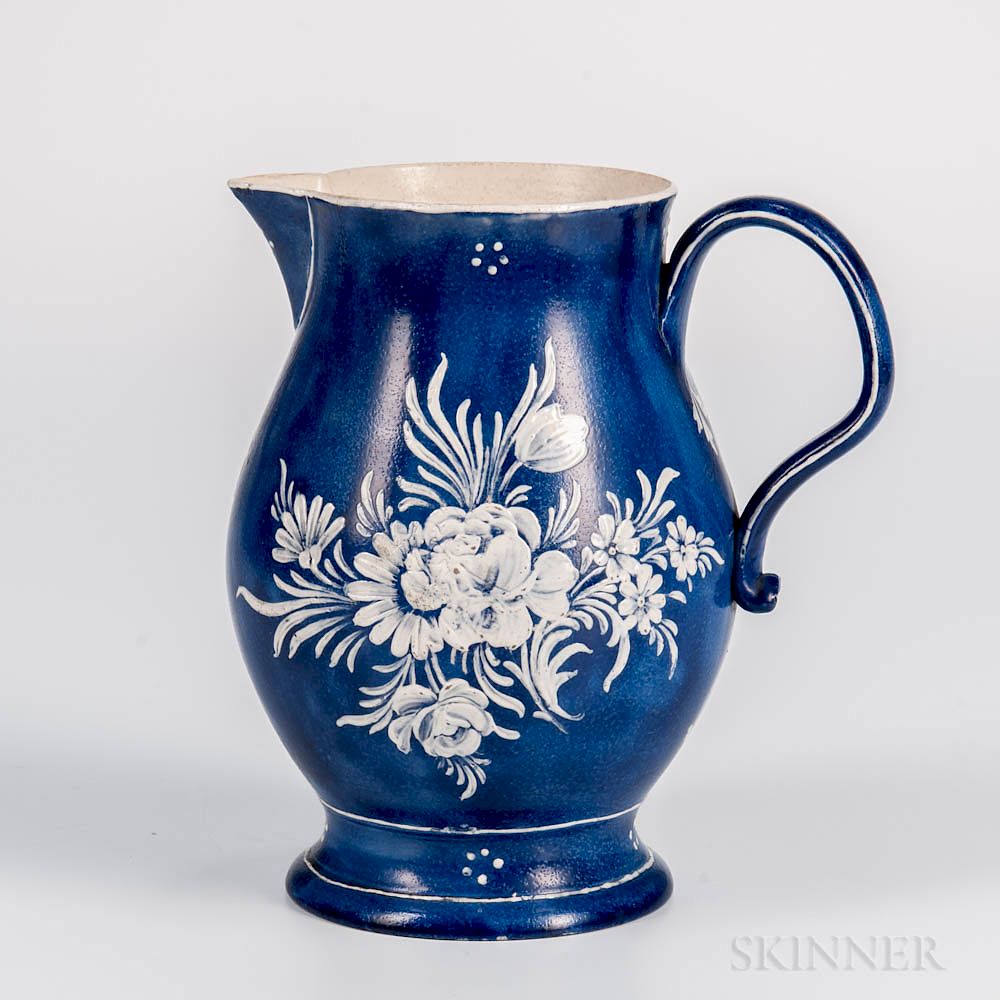 Appraisal: Staffordshire Salt-glazed Stoneware Littler's Blue Jug Staffordshire Salt-glazed Stoneware Littler's