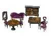 Appraisal: A SUITE OF GRAINED WOOD DOLLS FURNITURE comprising couch four