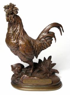 Appraisal: Bronze Jules Moigniez Coq de Houdon Jules Moigniez French -