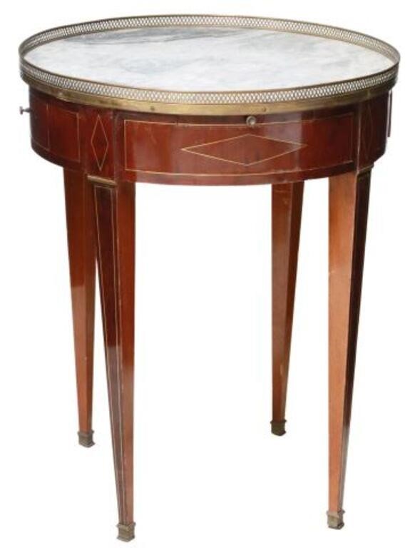 Appraisal: French Louis XVI style mahogany bouillotte table th c having