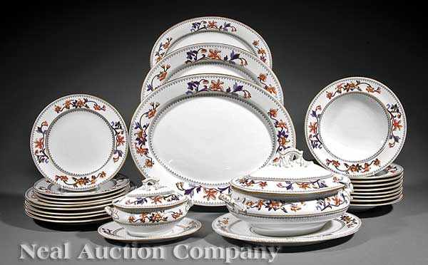 Appraisal: A Royal Worcester Porcelain Dinner Service transfer-decorated and hand-painted in