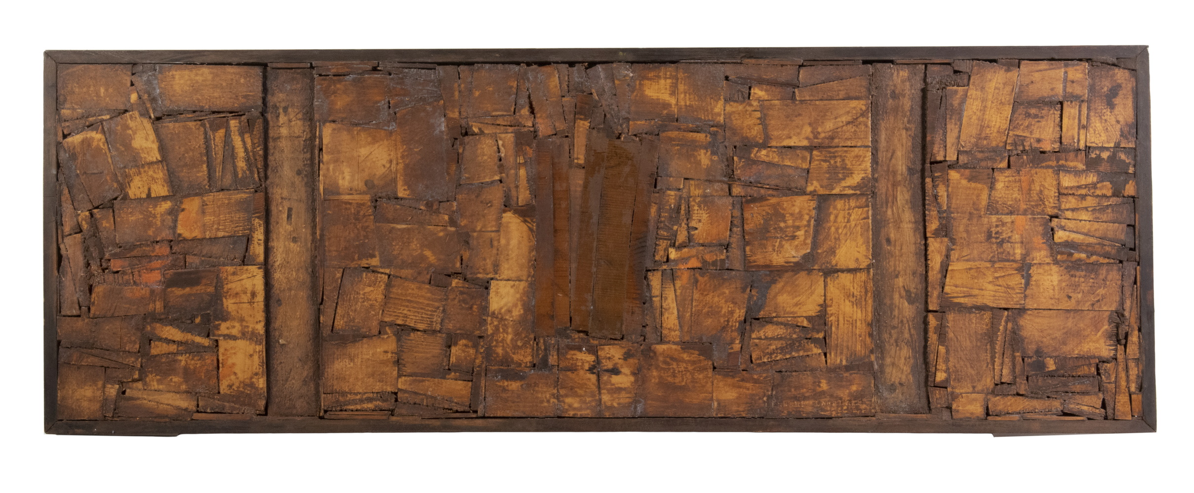 Appraisal: BERNARD LANGLAIS ME NY - Golden Head wood relief construction