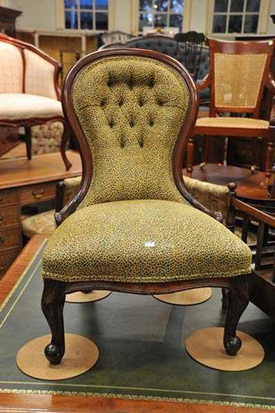 Appraisal: A VICTORIAN LADIES CHAIR IN LEOPARD PRINT