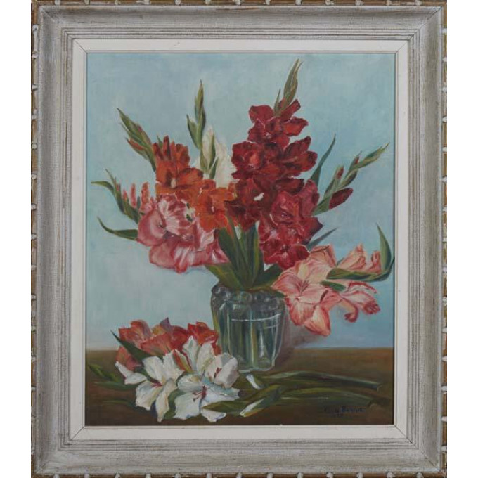 Appraisal: Continental School Floral Still Life oil on canvas signed indistinctly