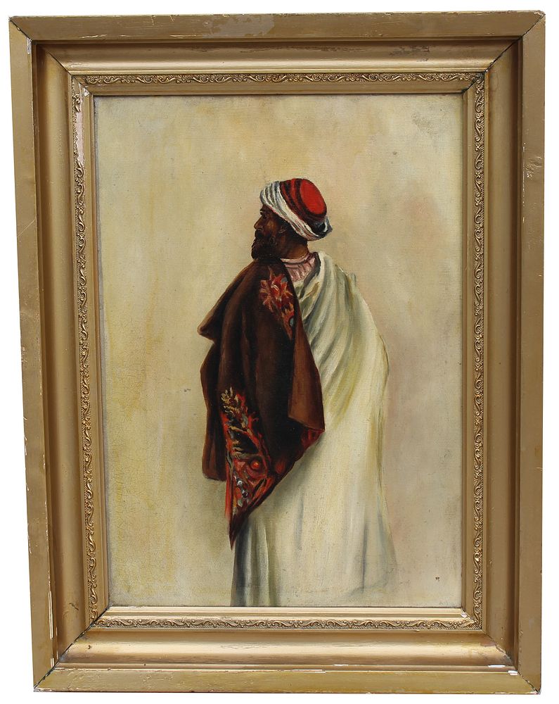 Appraisal: Early th C Orientalist Painting of a Man Early th