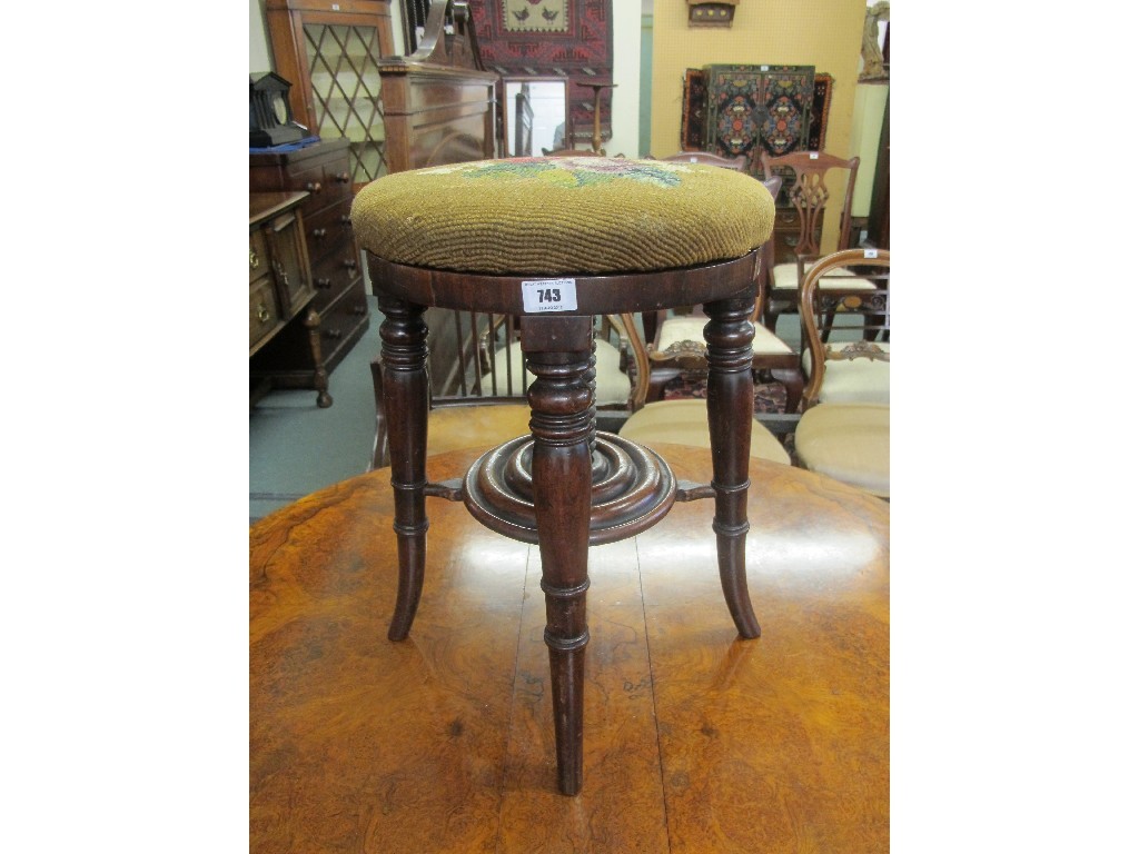 Appraisal: Victorian mahogany swivel top piano stool