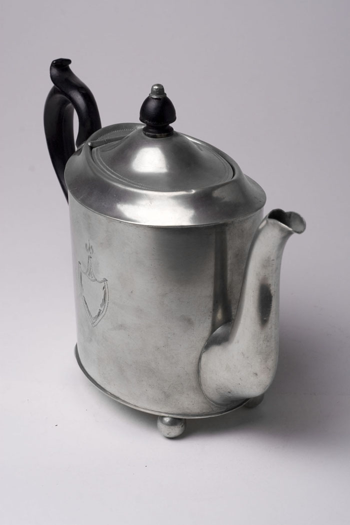 Appraisal: PEWTER TEAPOT ISRAEL TRASK - Beverly Massachusetts circa - Maker's