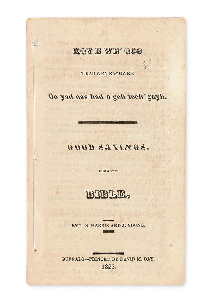 Appraisal: AMERICAN INDIANS Harris T S and J Young Koyewe-oos T'kau