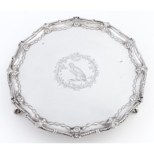 Appraisal: A George III silver salver chased with husk festoons and