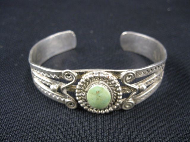 Appraisal: Indian Sterling Silver Turquoise Bracelet