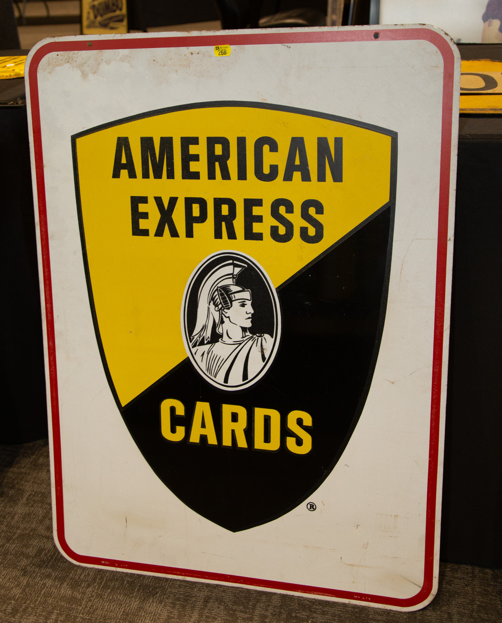 Appraisal: AMERICAN EXPRESS CARDS DOUBLE SIDED METAL SIDE in H in