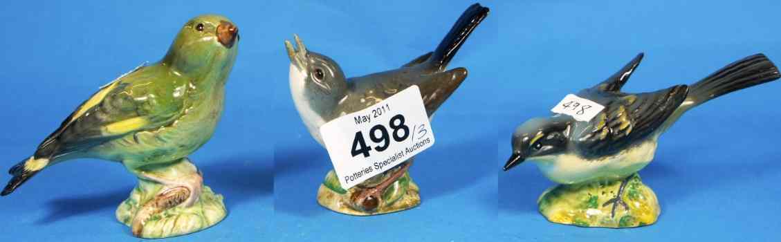 Appraisal: Beswick Small Birds Whitethroat beak open restuck Greenfinch and Grey