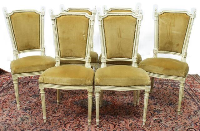 Appraisal: lot of French Louis XVI style side chairs th c