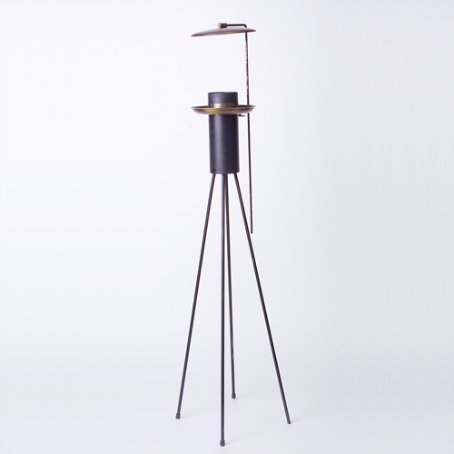 Appraisal: RAYMOND M PRICE ASSOCIATES Four-legged candleholder of black enameled steel