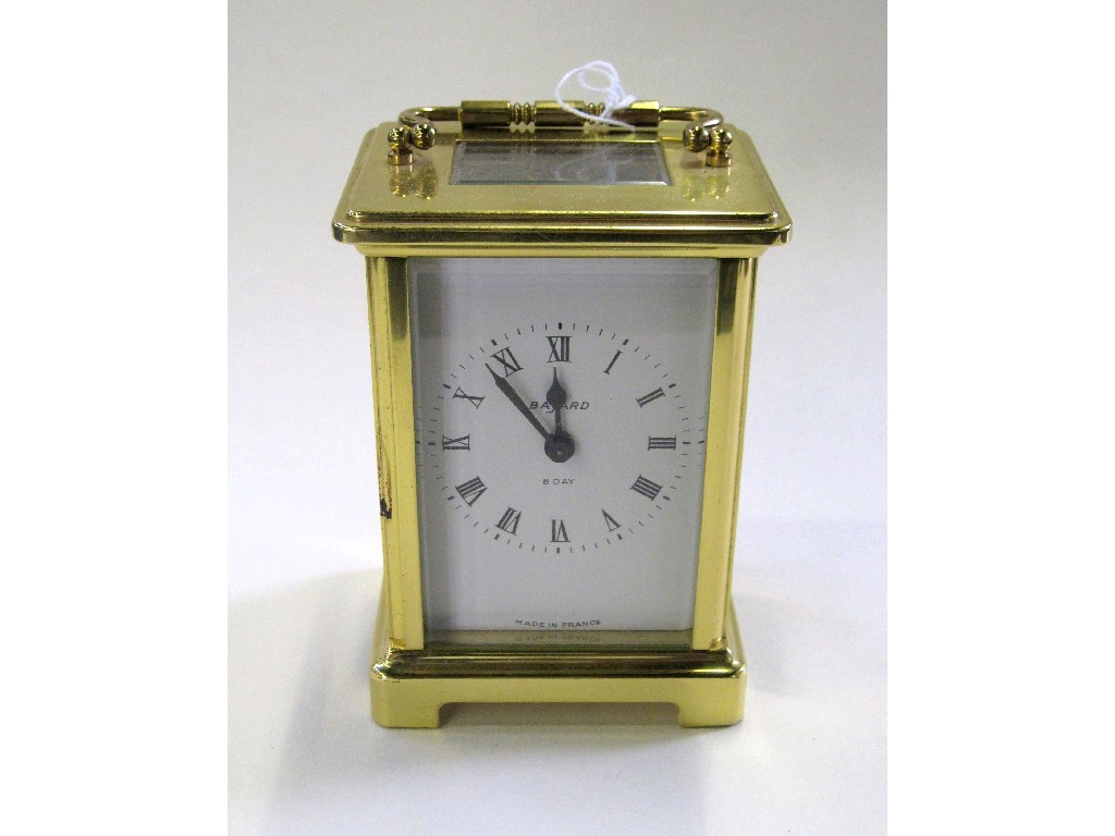 Appraisal: French brass cased eight day carriage clock