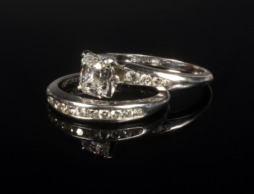 Appraisal: LADY'S WEDDING SET - Two-part Engagement and Wedding Band Set