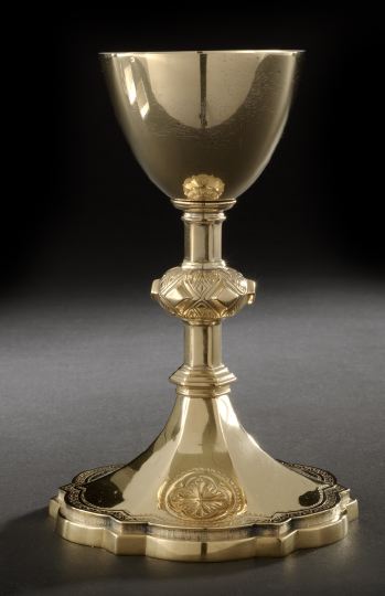 Appraisal: Silver-Gilt and Gilt-Metal Liturgical Chalice th century probably American of