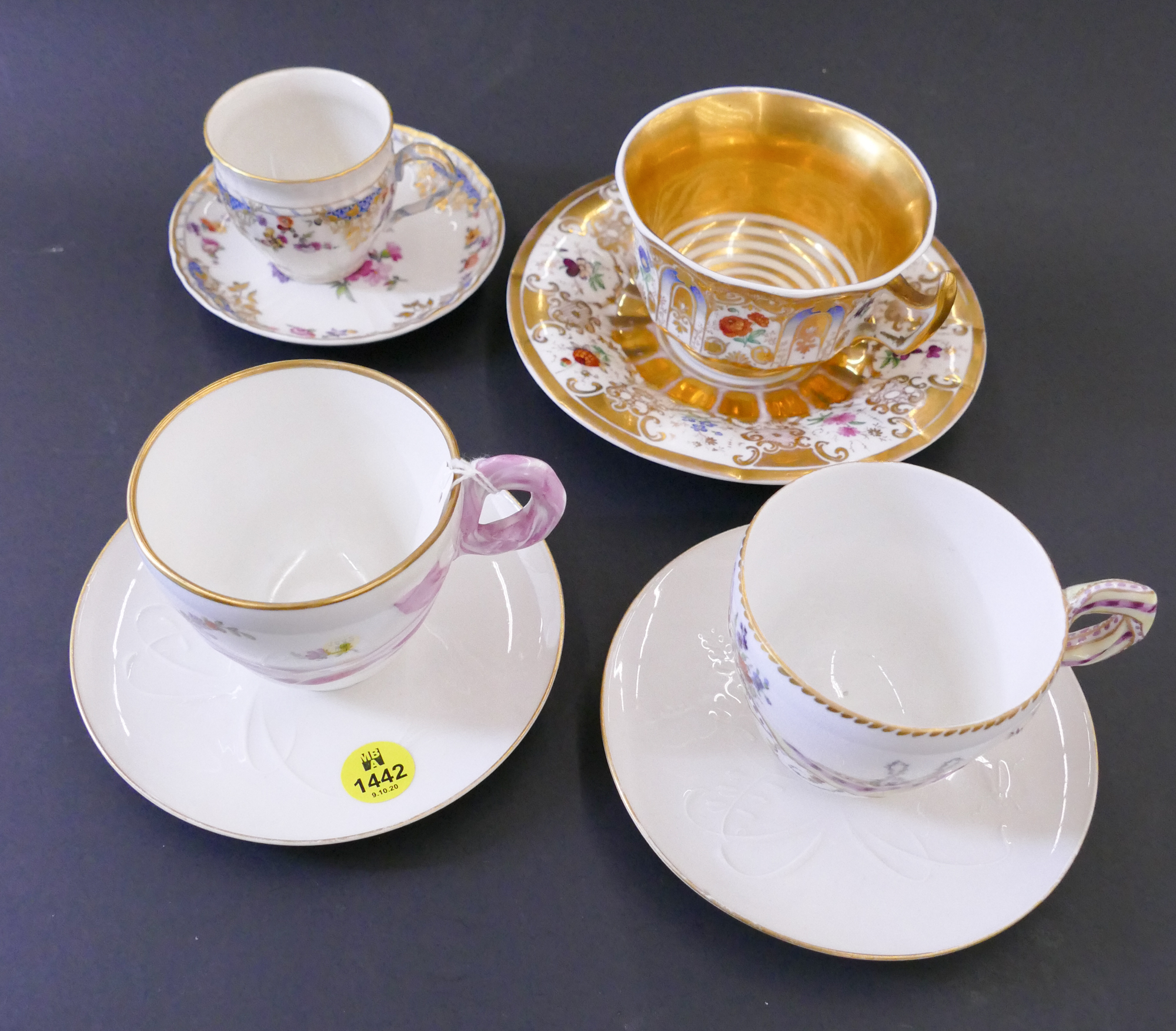 Appraisal: pc KPM Porcelain Cup Saucers