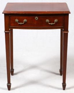 Appraisal: SHERATON STYLE SINGLE DRAWER MAHOGANY STAND SHERATON STYLE SINGLE DRAWER