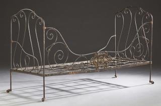 Appraisal: Two French Folding Iron Campaign Sleigh Beds Two French Folding