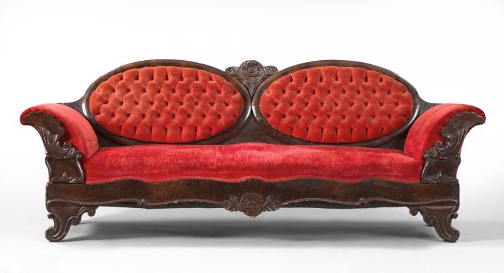 Appraisal: American Late Classical Mahogany Sofa second quarter th century the