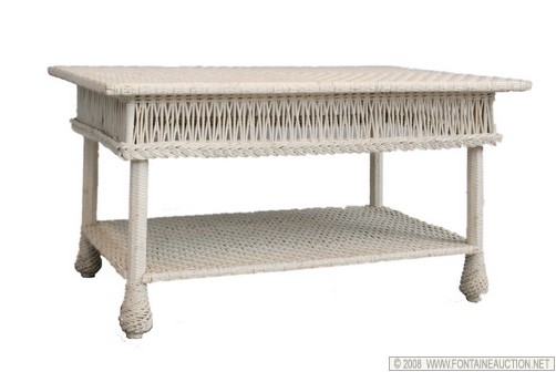 Appraisal: FINE BAR HARBOR WICKER LIBRARY TABLE W x H x