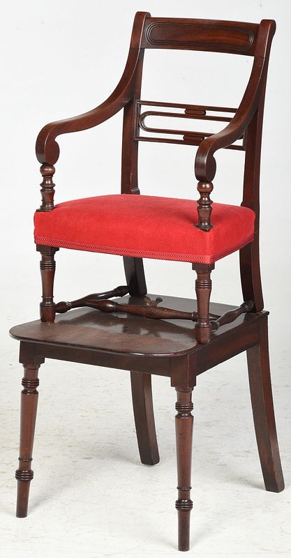 Appraisal: Regency Mahogany Convertible Step Stool British th century mahogany throughout