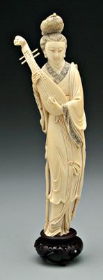 Appraisal: Chinese carving of lady elegantly robed and coiffed holding a