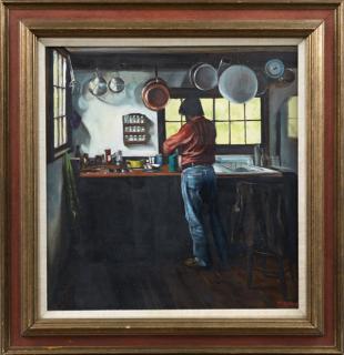 Appraisal: McCarmick Coffee Break th c oil on canvas signed l