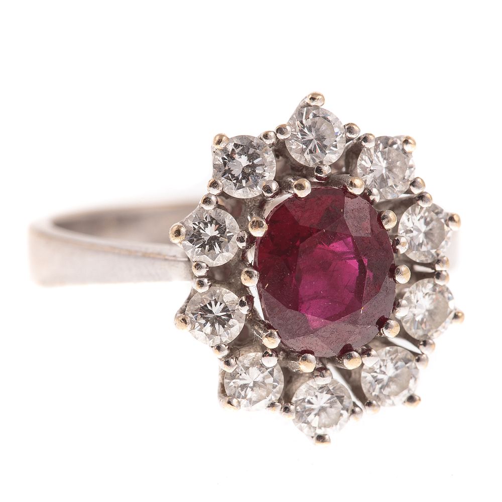 Appraisal: A ct Burmese Ruby Diamond Ring in K K white