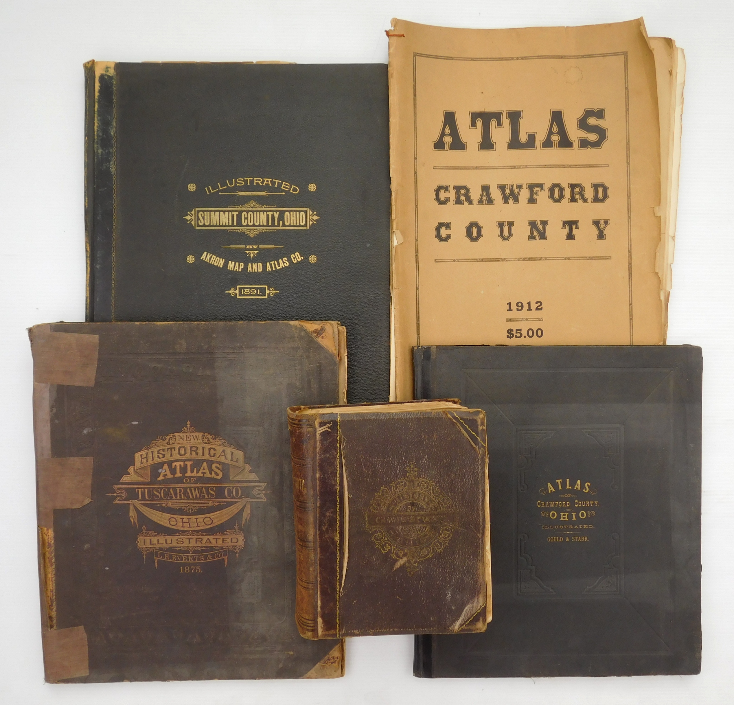 Appraisal: Atlases and book on history of Ohio counties Crawford Tuscarawas