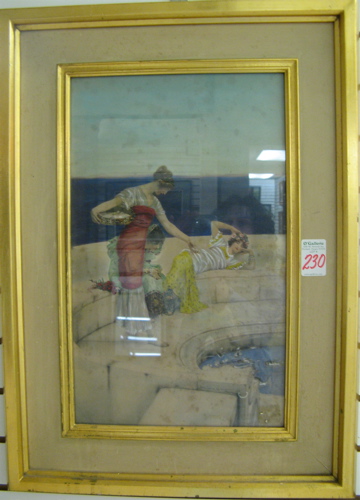 Appraisal: T Tadema Henriette Groenveld watercolor and gouache Italian Rivera scene