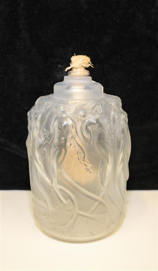 Appraisal: Sale Lot A Rene Lalique Frosted Glass Oil Lamp lacking