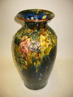 Appraisal: A LONGPARK POTTERY CO TORQUAY VASE of baluster form moulded