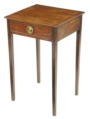 Appraisal: A th century mahogany side table with a frieze drawer